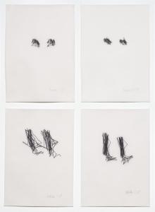 Un minuto e 15 secondi di sguardo dei disegnatori, 2013, 21 x 29,7 cad., Pennarello su carta da lucido