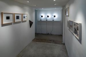 Installation View, Corridoio, Alessandro Sambini, Lucio Pozzi, Antoni Muntadas, Francesco Jodice