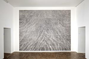 Il Progressivo. La Quarta Sinfonia di Brahms,2013, graffito su smalto, 370 x 440 cm, installation view