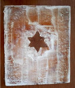 Esodo, 1995. Tecnica mista e tela su tavola, cm 21 x 30