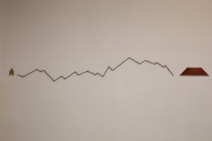 Hamish Fulton, walk text on wood, installation view
