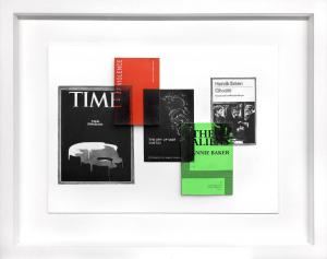 Conversation about America, 2019, matita e libro su carta su tavola