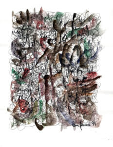 León Ferrari, Senza Titolo, 1999, acquarello e inchiostro su carta, 30 x 21 cm