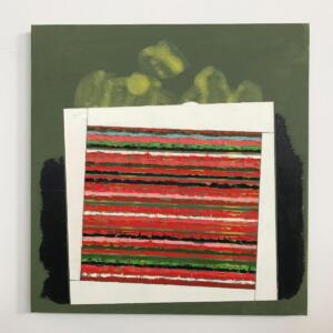 Lucio Pozzi, The Flaming Sea (Fields group), 2015, olio su acrilico su tela, 47,3 x 45,2 x 2,0 cm