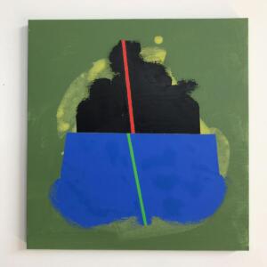 Lucio Pozzi, Clepsydra (Fields group), 2015, olio su acrilico su tela, 47,3 x 45,2 x 2,0 cm