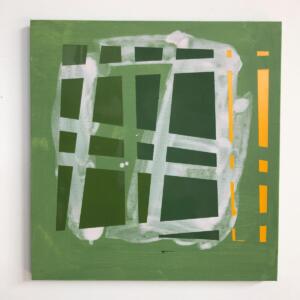 Lucio Pozzi, ideal City (Fields group), 2015, olio su acrilico su tela, 47,3 x 45,2 x 2,0 cm