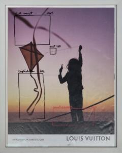 Alessandro Sambini, The Economist #003 Human Image Recognition, 2021, pennarello su retro di rivista, 30 x 20 cm