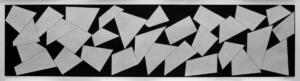 David Tremlett, 30 Quadrilaterals Dancing, 2018, pastello su carta, 35 x 151 cm