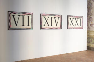 Hamish Fulton,  3 seven day walk Southern Italy
prints on paper, ed. 1/3, from left 77 x 105, 77 x 122, 77 x 120 cm
