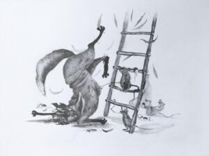 Giuseppe Abate, Outfoxed, 2021 matita su carta, 20 x 30 cm
