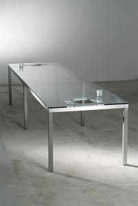 Addizione Sottrattive, 2009, steel, glass, 80 x 100 x 400 cm