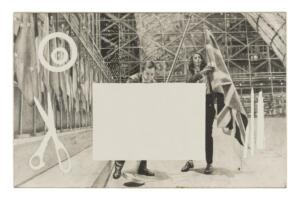 Andrea Mastrovito, L'ora di Inglese, 2021, matita su banco scolastico 45 x 70 x 75 cm