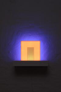 Brian Eno, Nut, 2020, Signed and dated on verso, Light box: LED lights, perspex, wood, 31.6 x 31.6 x 5 cm