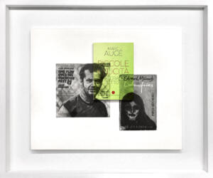 Andrea Mastrovito, Conversation about melancholy, 2020, matita e libro su tavola 55 x 65 cm