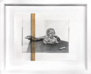 Andrea Mastrovito, Conversazione ragionata con Giuseppe Penone, 55 x 45 cm, matita e righello su carta su tavola, 2018