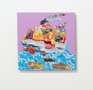 Matthew Attard,Ship of Fools (emoji),2023,stampa digitale su d-bond,50 x 50 cm.