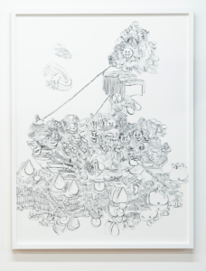 Matthew Attard,Ship of Fools (emoji drawing),2023,stampa digitale su Hahnemühle,100 x 75 cm.