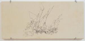 Matthew Attard,Id-Dgħajjes tal-Fidili (Ships of thefaithful/fools),2023,Pen-plotted eye-drawing onGlobigerina Limestone,54 x 25 x 3 cm.