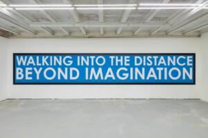 Hamish Fulton - Walking into the distance beyond imagination, 2002wall painting846 x 147 cm. Photo by Sergio Martucci