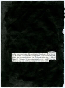 Francesco Jodice, The Room, #006, Newspaper page, china ink, plexiglass, wood frame unique piece , 35 x 50 cm