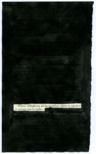 Francesco Jodice, The Room, #008, Newspaper page, china ink, plexiglass, wood frame unique piece , 35 x 50 cm