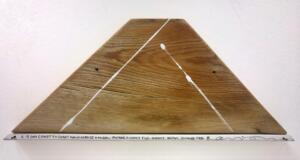 Hamish Fulton, A 19 Day Coast to Coast Across Honshu - Japan, 1988, walk text on wood35 x 16 cm