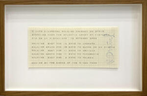 Hamish Fulton, A 2498 Kilometres walking journey on Spain. 12 October 2005,handwritten text, pencil on paper, 26 x 40 cm
