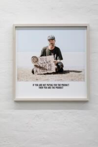 Francesco Jodice, West, If you are not paying for the product then you are the product, 2014, inkjet su carta cotone e dibond 65 x 65 cm, Ed. 1/8 + 1 A. P.