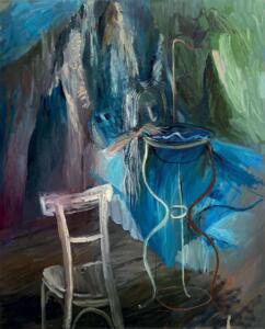 Nazim Ünal Yilmaz , Old lady (Mum) , 2017 , oil on canvas 145 x 119 cm