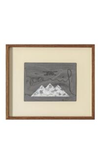 Hamish Fulton, Mountain Skyline. A 21 day walking journey mercantour Alpes Maritimes France 1-21 June 2011, walk text on wood, 45 x 26 cm