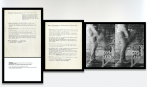 Vito Acconci, A PERFORMANCE USING TOMORROW, EFFECTS OF TOMORROW, TOMORROW’S FATIGUE (1969), graphic Layout, Edition 1 of 3