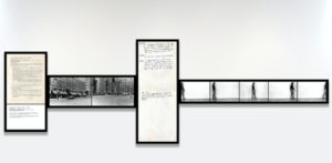 Vito Acconci, A SITUATION USING STREETS, WALKING, GLANCING (1969), Graphic Layout, Edition 1 of 3. 