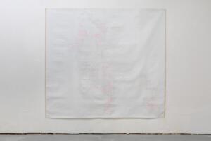 Michael Höpfner, Walking lines following the lines of an organism II, 2022, graphite on canvas, 199 x 216 cm