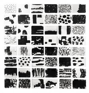 Maurizio Pellegrin, 48 Black Venetian Papers, 2020, tecnica mista su carta, 22,5 x 30 cm cadauno